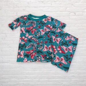 🦋Hanna Andersson // Blue and Pink Vibrant Butterfly Pajama Set